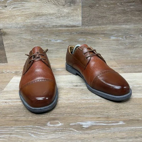 Zota Brown Leather Cap Toe Oxford Shoes Men's Size 11 - Picture 6 of 6